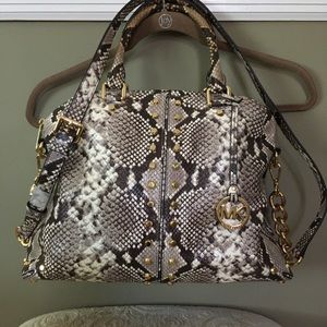 Michael Kors Leather Embossed Satchel